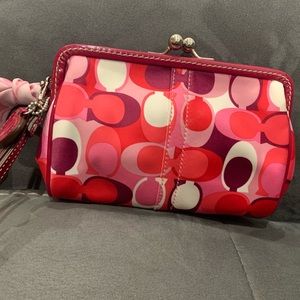 Coach Wristlet Red/Pink/White NWT